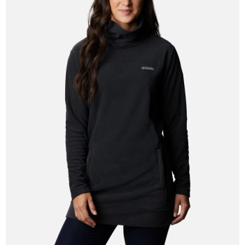Columbia Ženske Majice S Kapuljačom - Ali Peak Fleece Tunic Crne | FJUZ-73091
